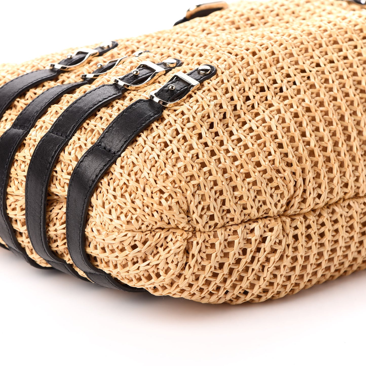 Woven Raffia Bali Hobo Taupe