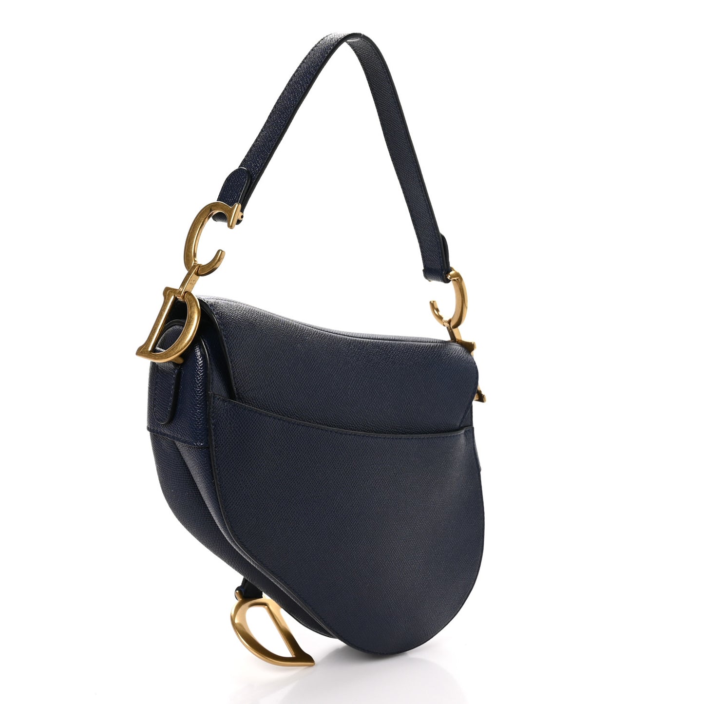 Grained Calfskin Saddle Bag Navy