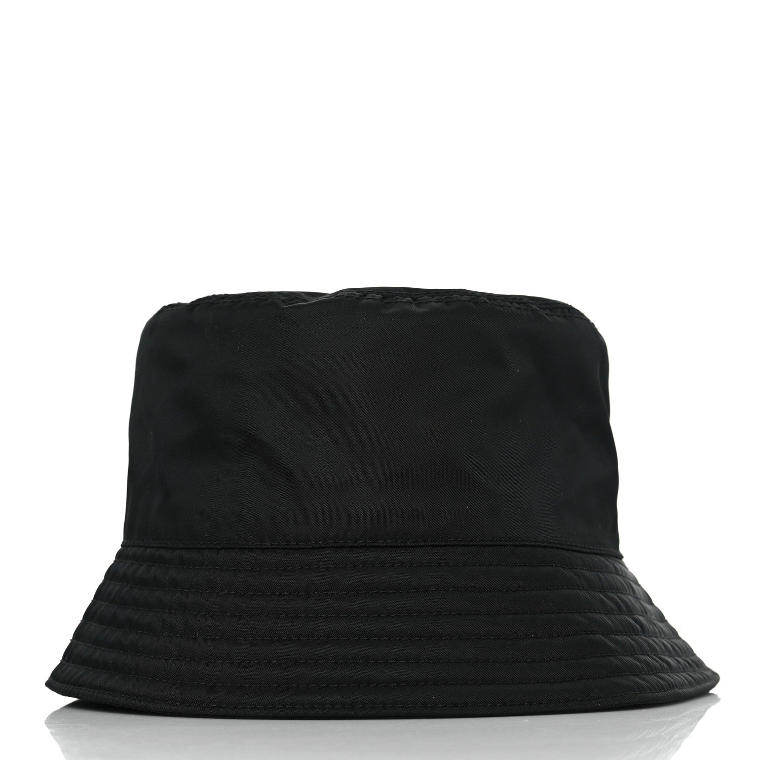 Prada Re-Nylon Metal Triangle Logo Womens Bucket Hat M Black 3 of 7