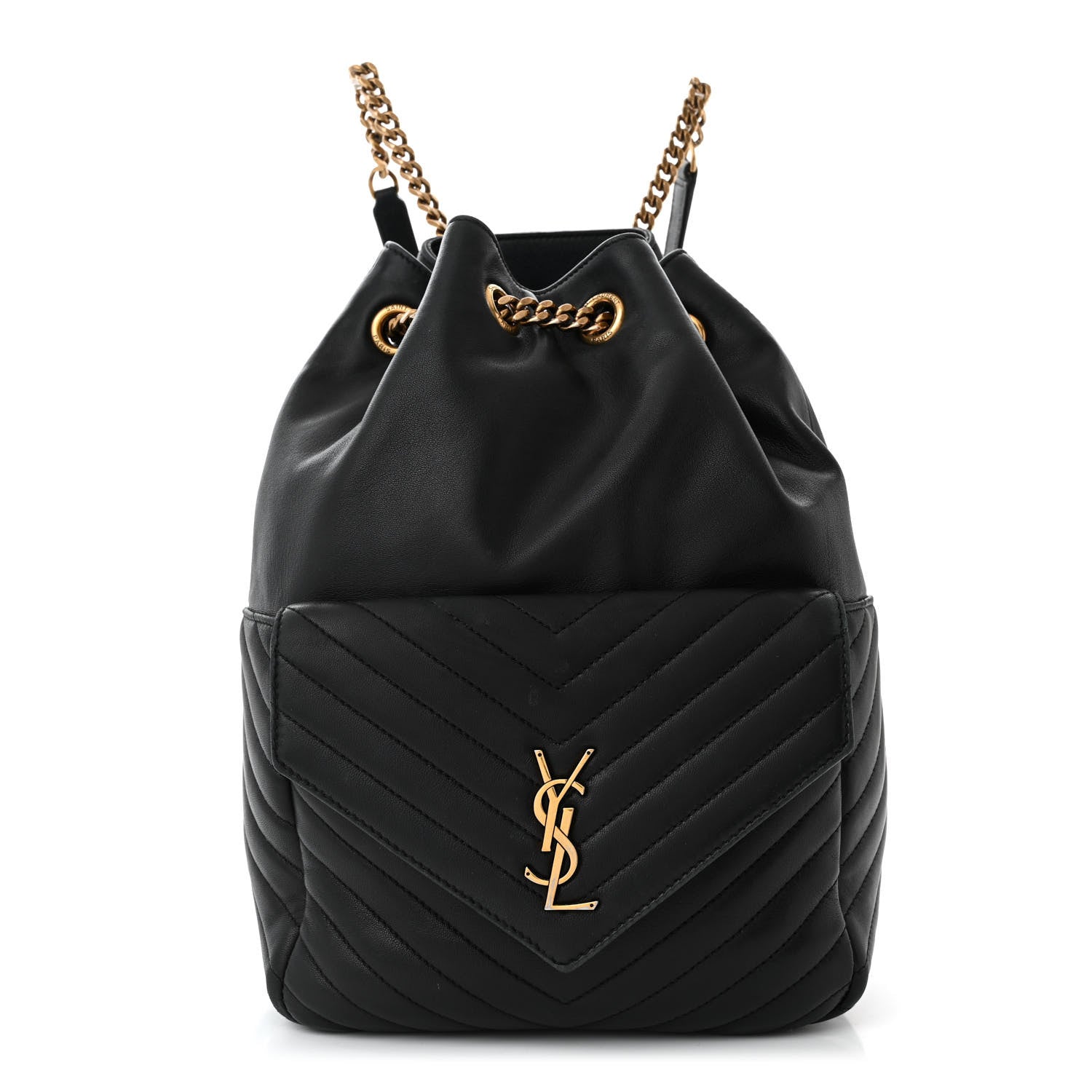 Saint Laurent Lambskin Matelasse Monogram Joe Backpack Black 1 of 11