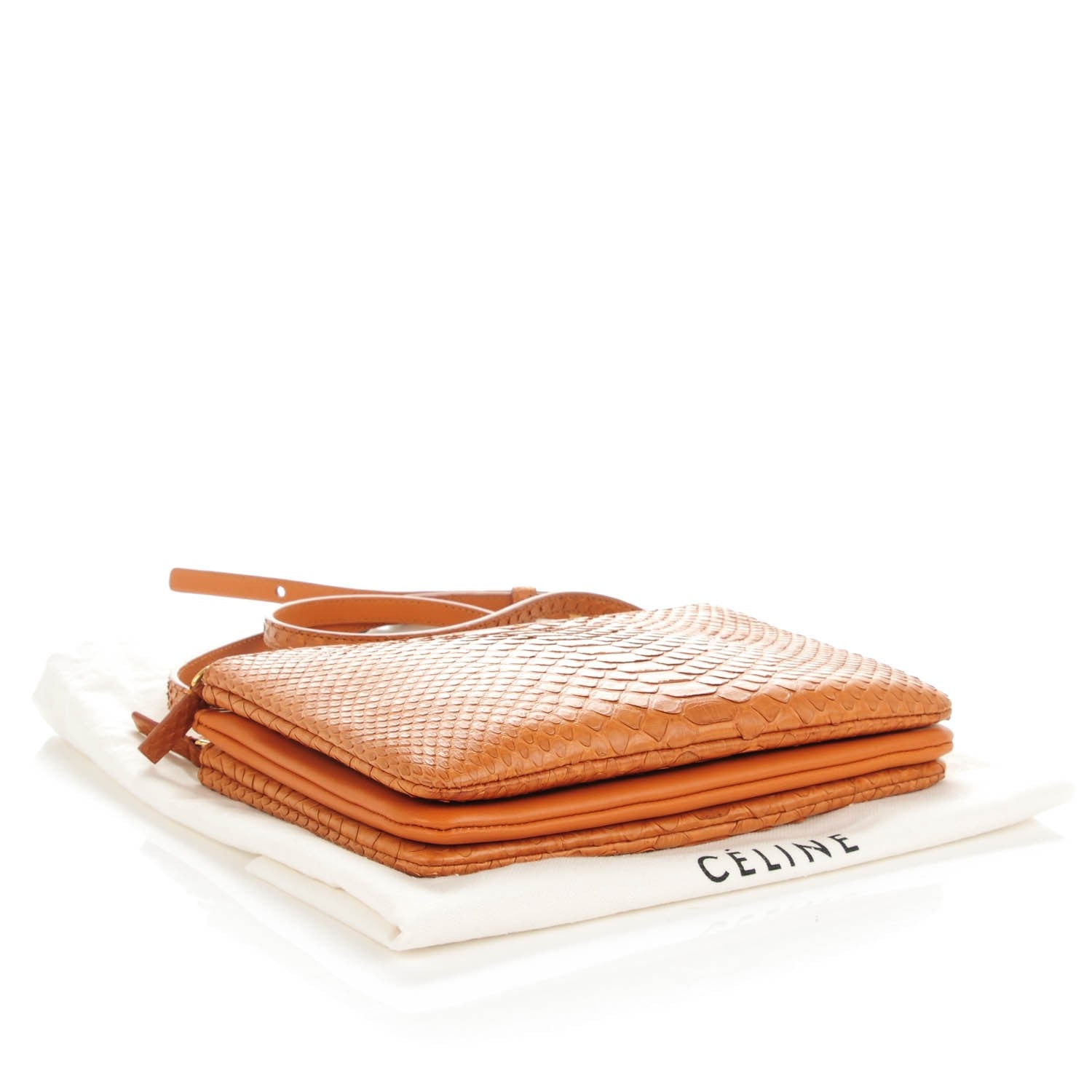 Celine Python Small Trio Crossbody Bag Tan 4 of 8
