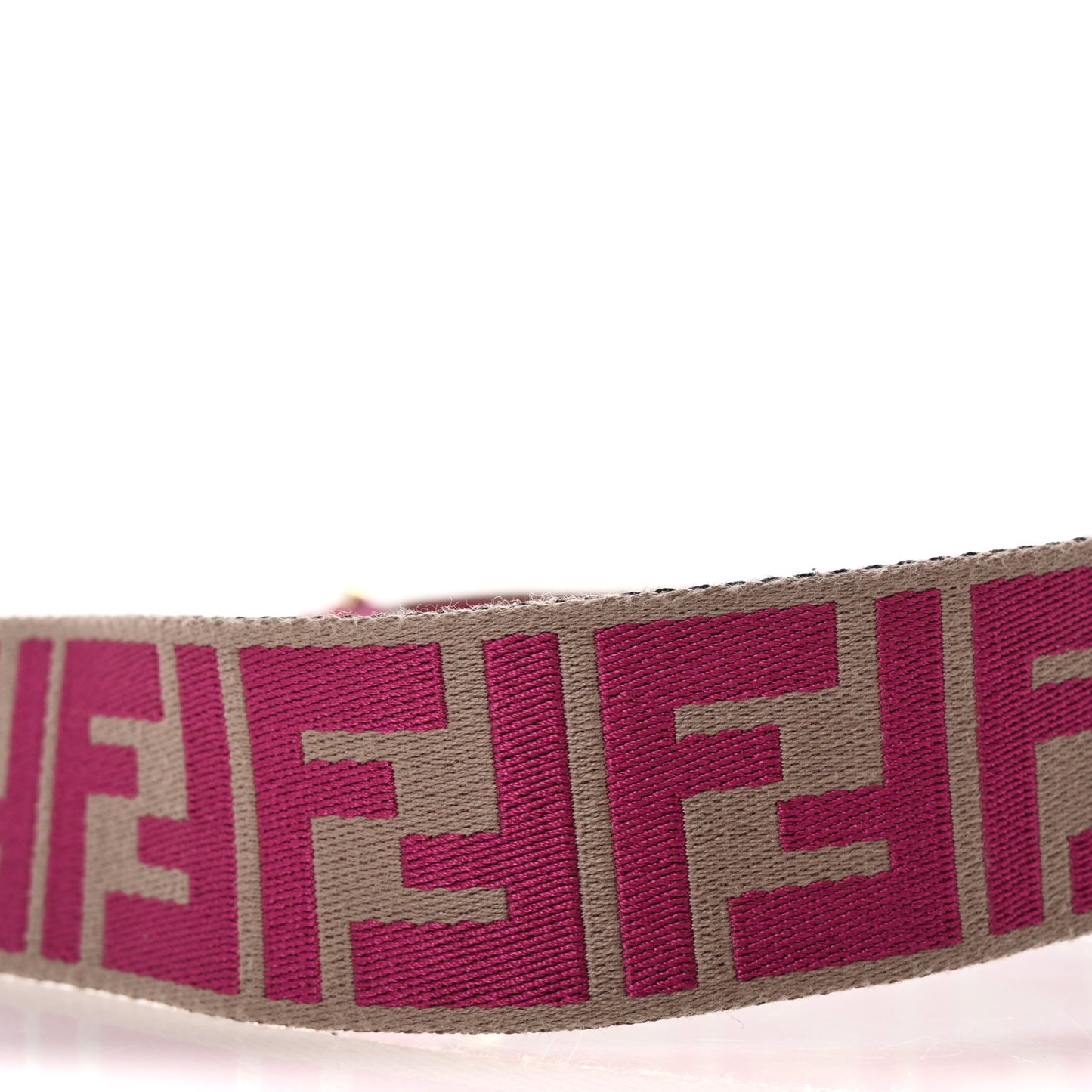 Ribbon Vitello Seta FF 1974 Pequin Reversible Adjustable Strap You Marrone Pink