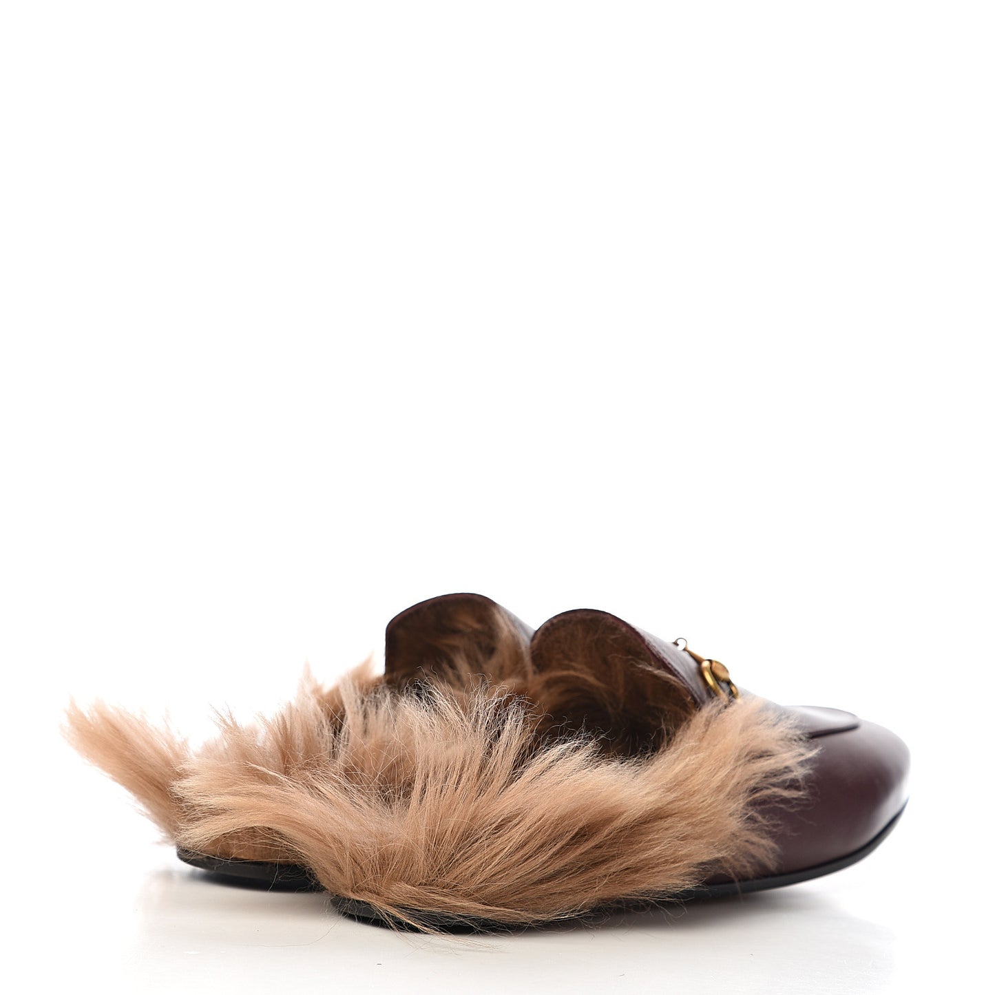 Malaga Kid Fur Womens Princetown Slippers 39.5 Vintage Bordeaux
