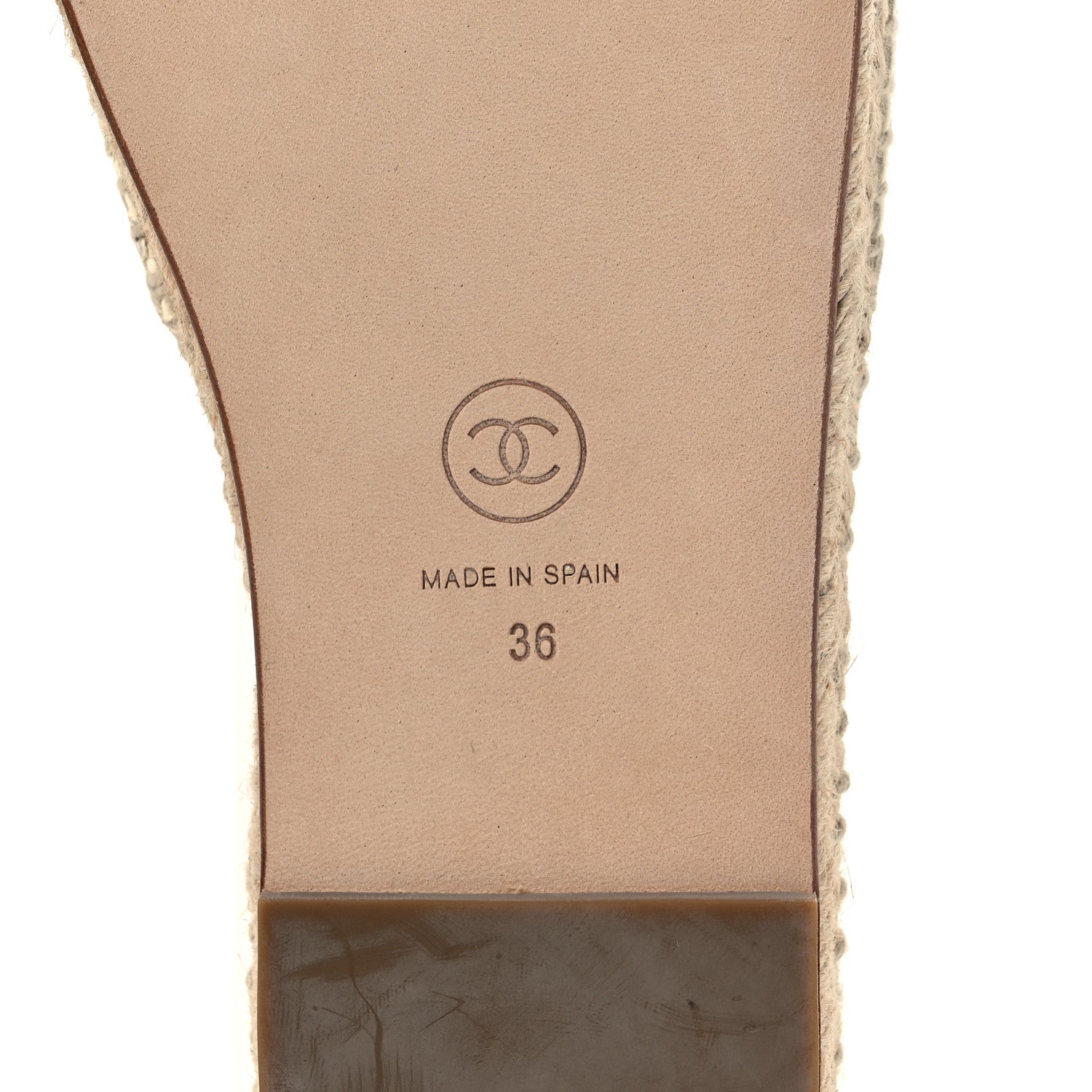 Chanel Lambskin Quilted CC Espadrille Slip On Sandals 36 Ivory 8 of 10