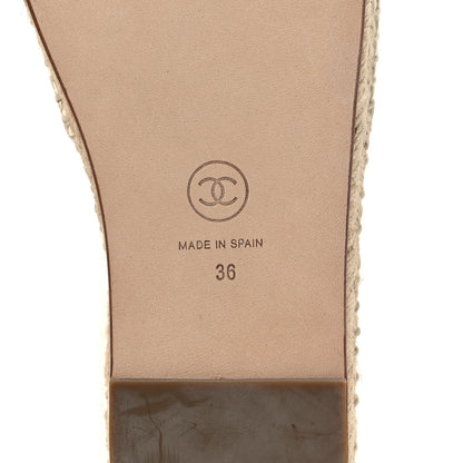 Chanel Lambskin Quilted CC Espadrille Slip On Sandals 36 Ivory 8 of 10