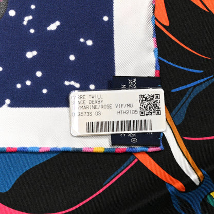 Hermes Silk Space Derby Scarf 90 Marine Rose Vif Multicolor 7 of 7