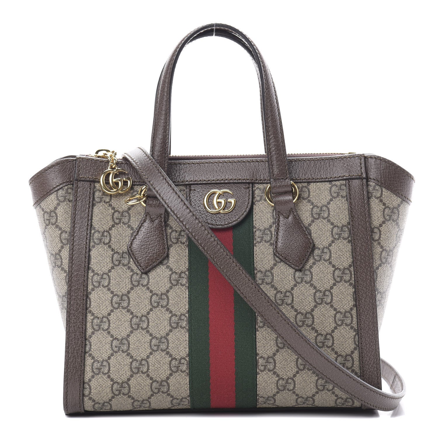 Gucci GG Supreme Monogram Small Ophidia Tote Bag Brown 1 of 11