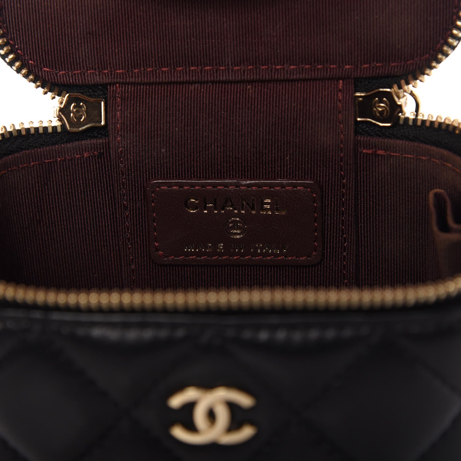 Chanel Lambskin Quilted Mini Vanity Case With Chain Black 8 of 10