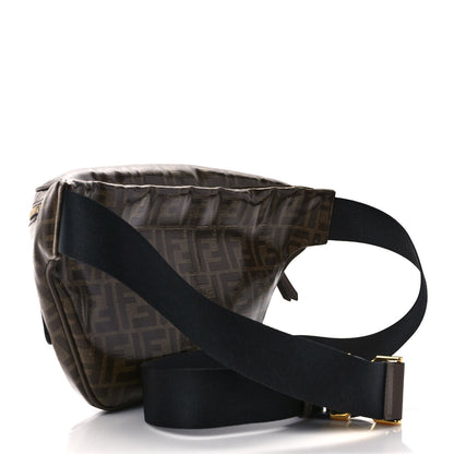 Fendi X FILA Glazed Fabric Vitello Century FF 1974 Mania Belt Bag Mogano Panna Blueberry 3 of 9
