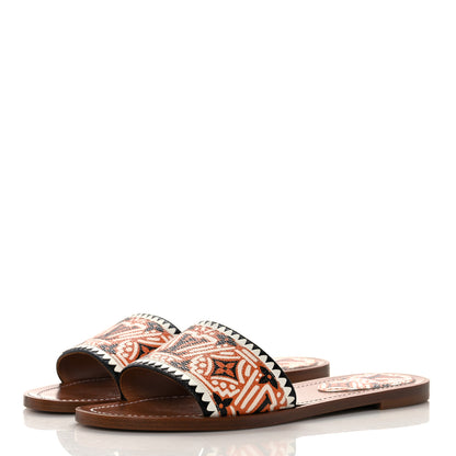 Louis Vuitton Monogram Crafty Lock It Flat Mule 37.5 Caramel 3 of 7