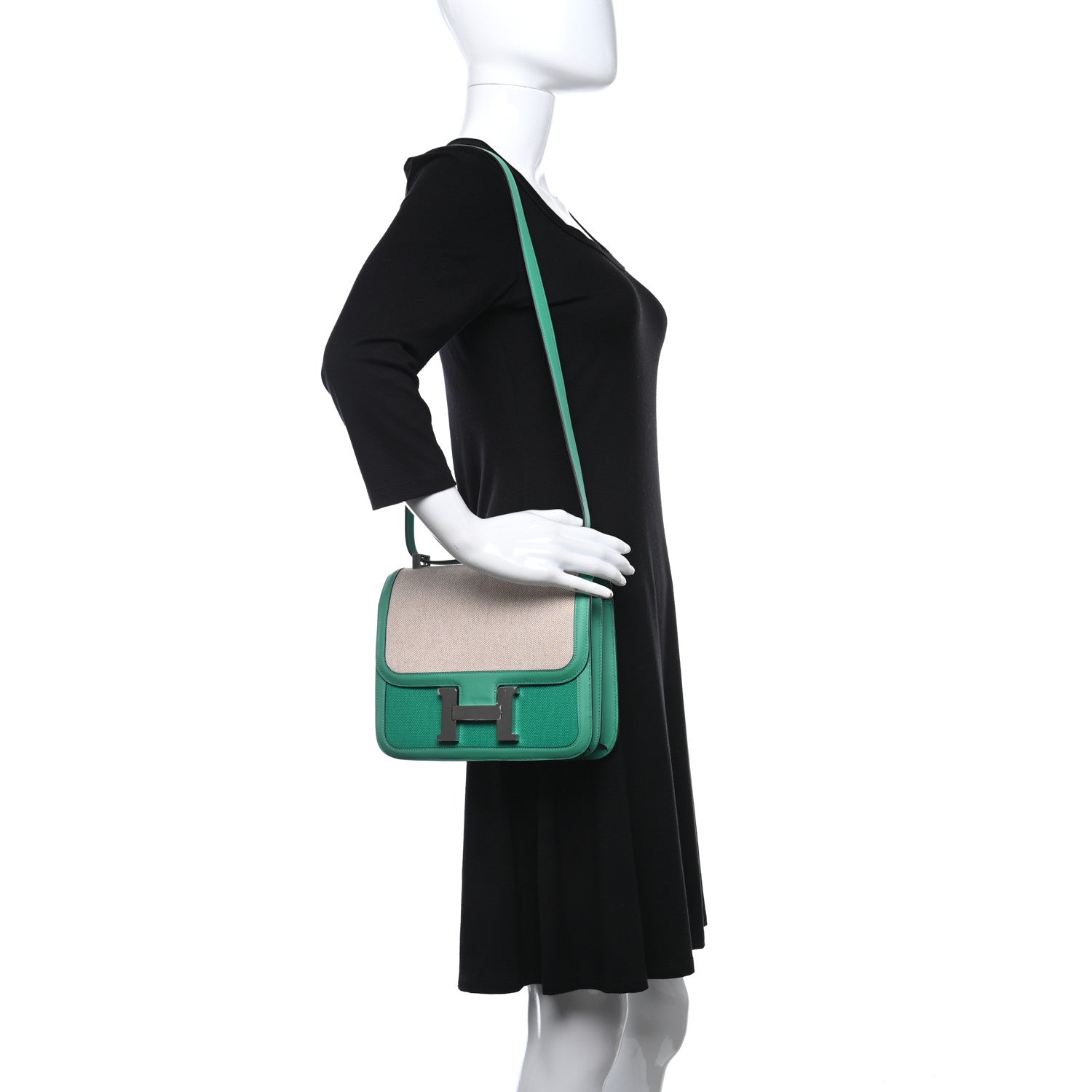 Hermes Swift Toile H Berline Constance 24 Menthe 2 of 9
