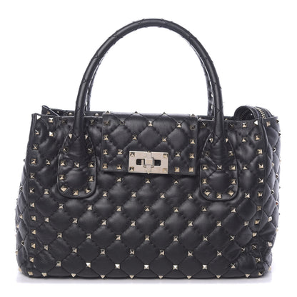 Valentino Garavani Nappa Rockstud Spike Double Handle Tote Black 1 of 15