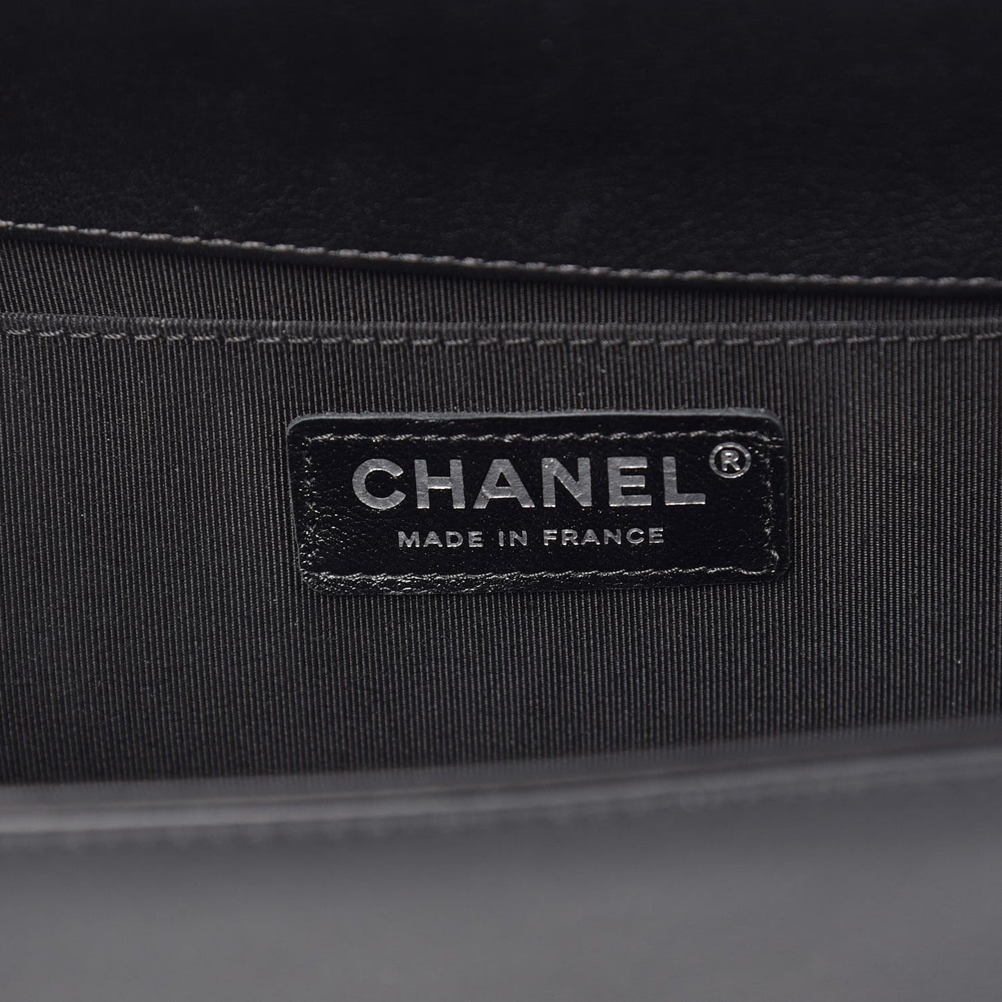 Cracked Metallic Calfskin Quilted Medium Boy Flap Black