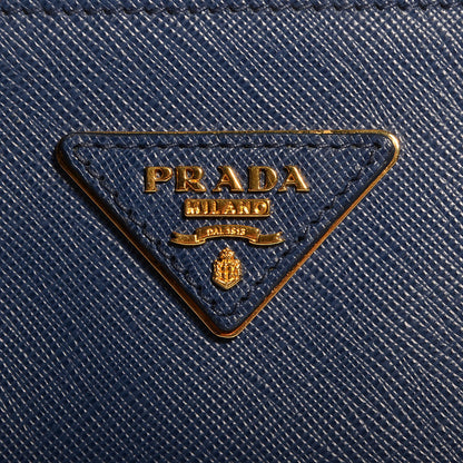Prada Saffiano Lux Medium Double Zip Tote Bluette 6 of 10