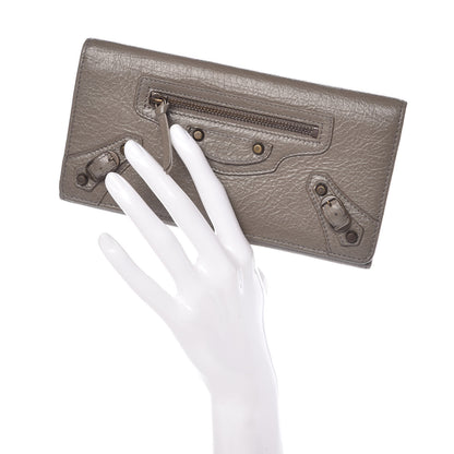 Balenciaga Agneau Classic Hardware Money Wallet Beige Liege 2 of 8