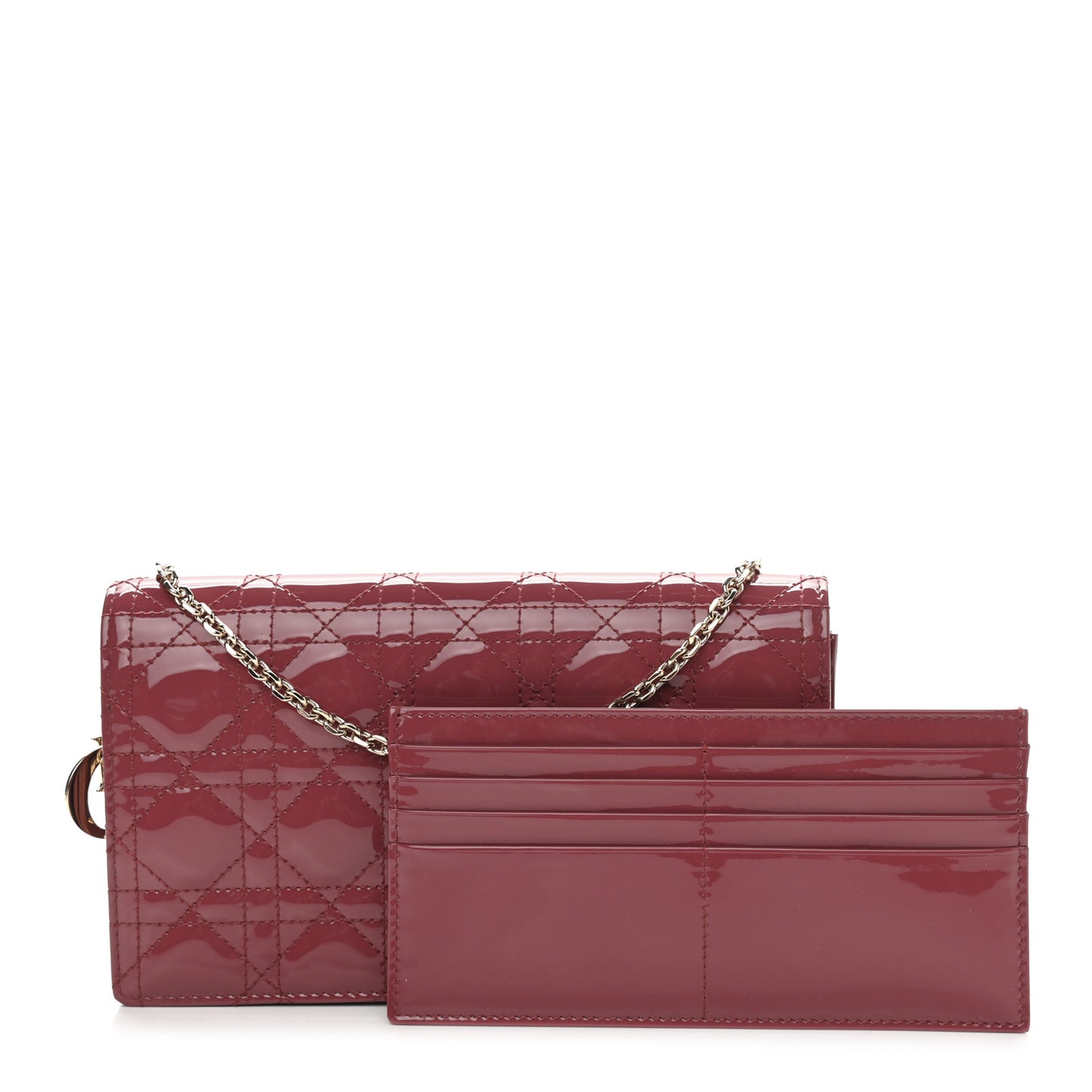Patent Cannage Lady Dior Clutch Red