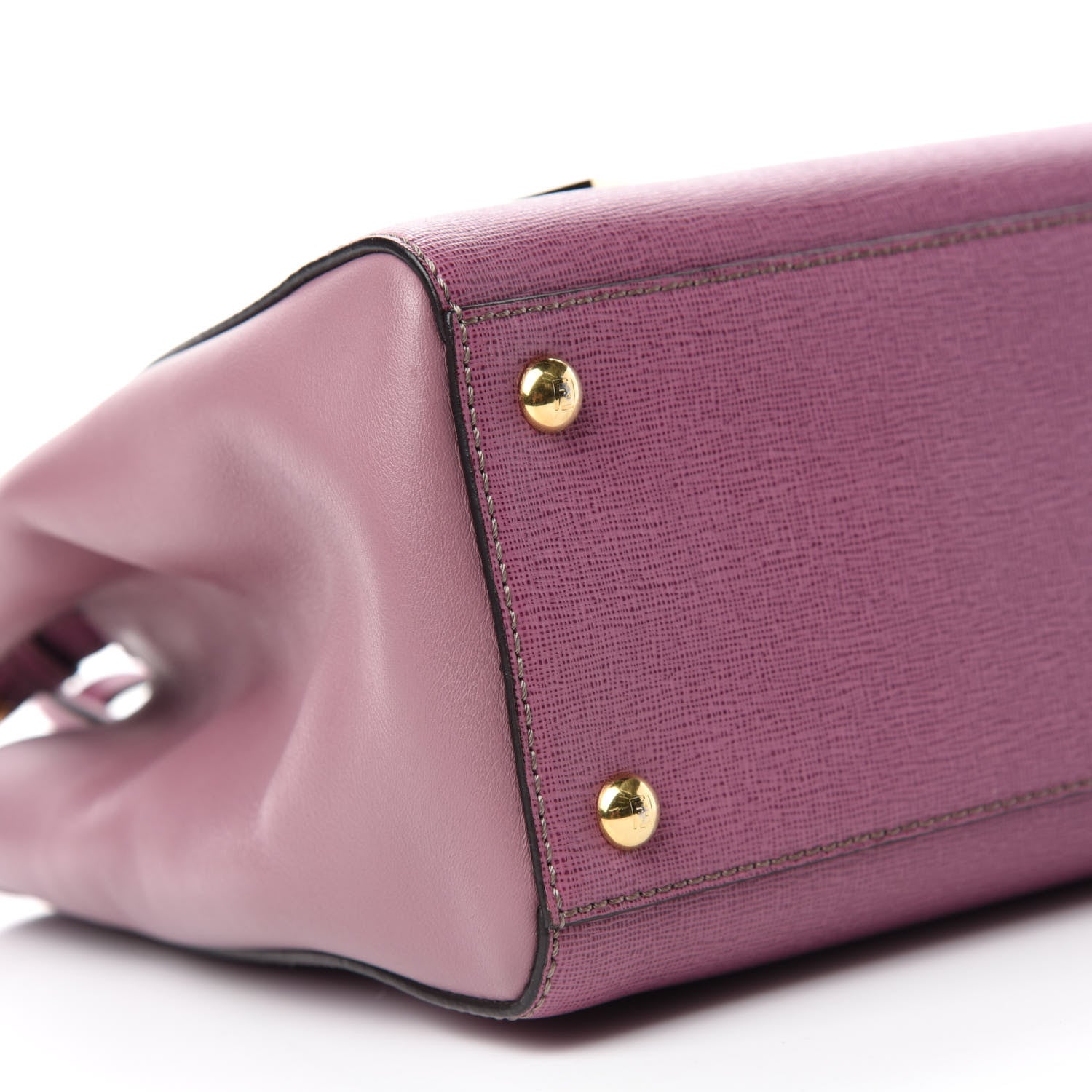Fendi Vitello Elite Flamingo Petite 2Jours Tote Lilla Glicine 6 of 10