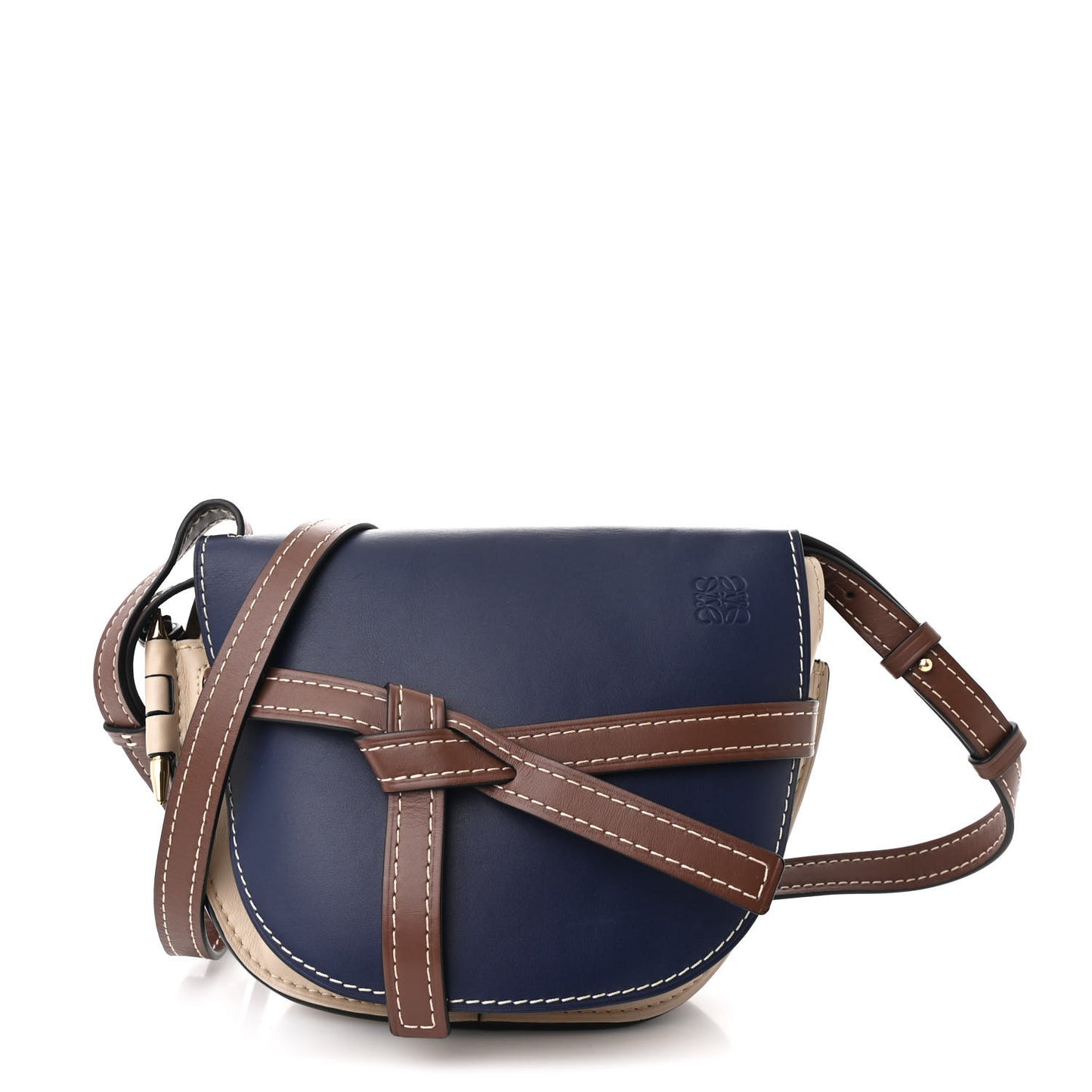 Calfskin Small Gate Crossbody Bag Blue