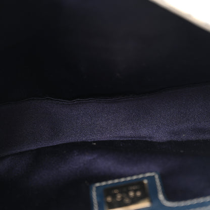 Fendi Zucchino Baguette Navy 5 of 13