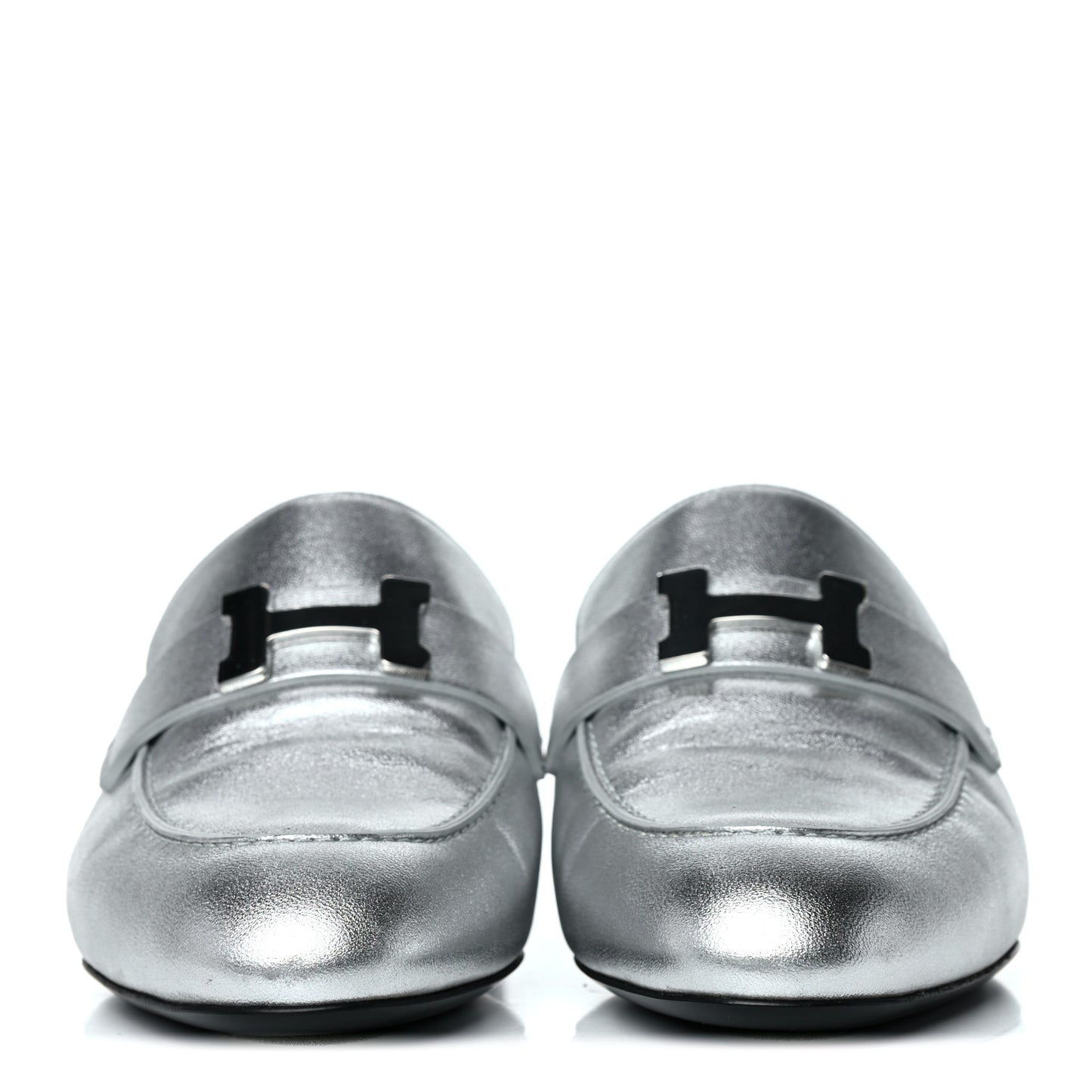 Metallic Nappa Trocadero Mule 37.5 Gris Argento