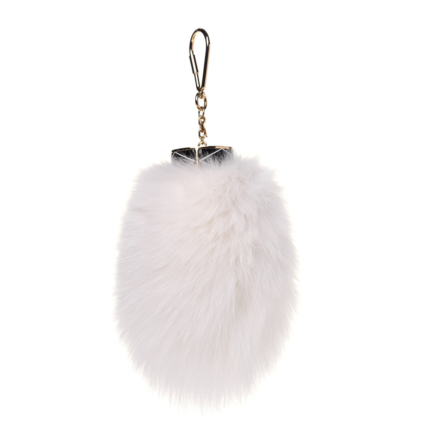 Louis Vuitton Fox Fur Fuzzy V Bag Charm White 3 of 5
