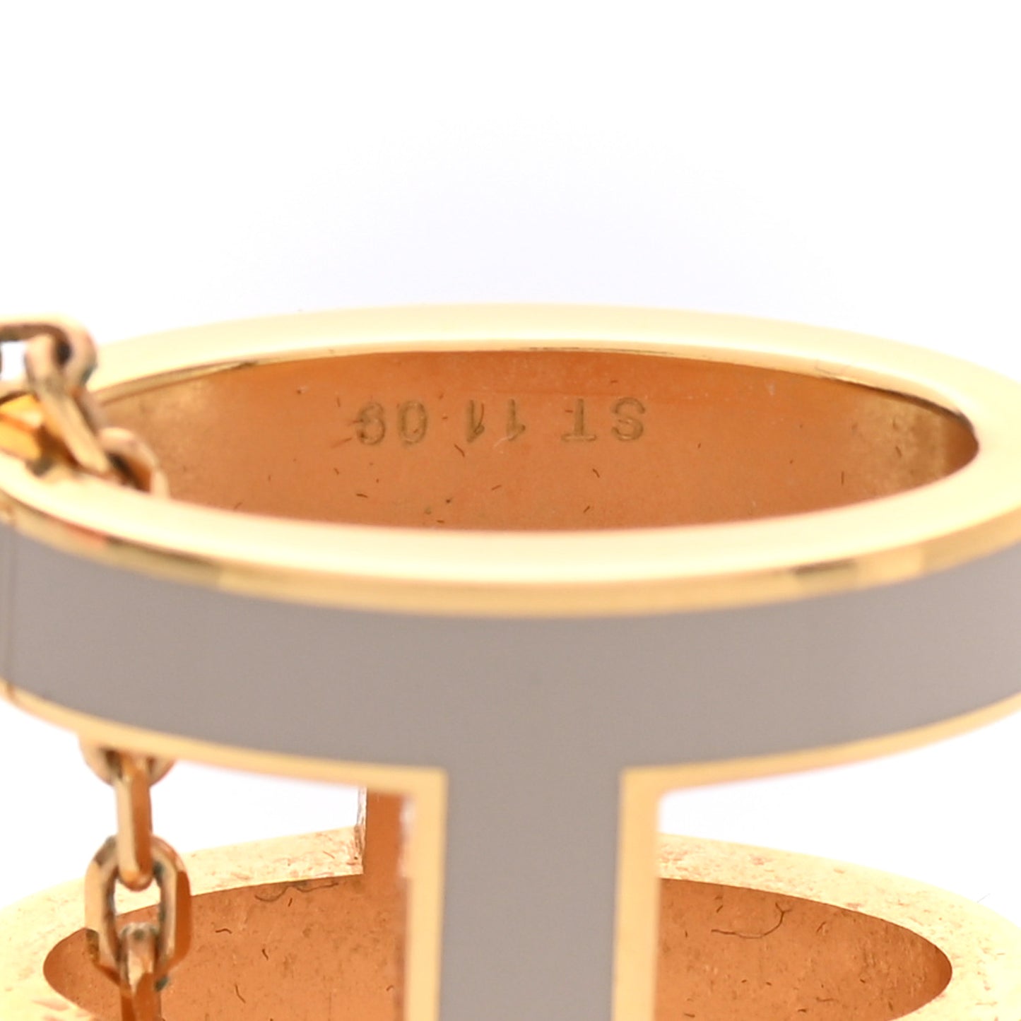 Lacquered Gold Pop H Pendant Necklace Marron Glace