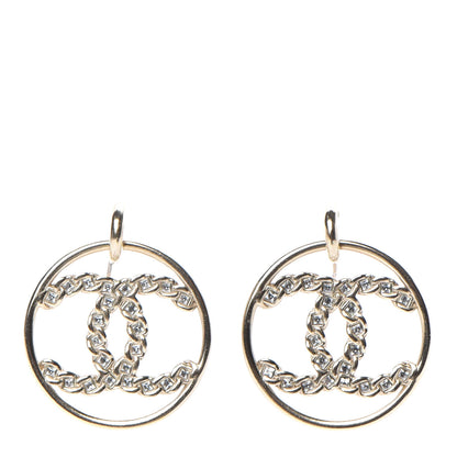Chanel Baguette Crystal High Society CC Drop Earrings Gold 1 of 4