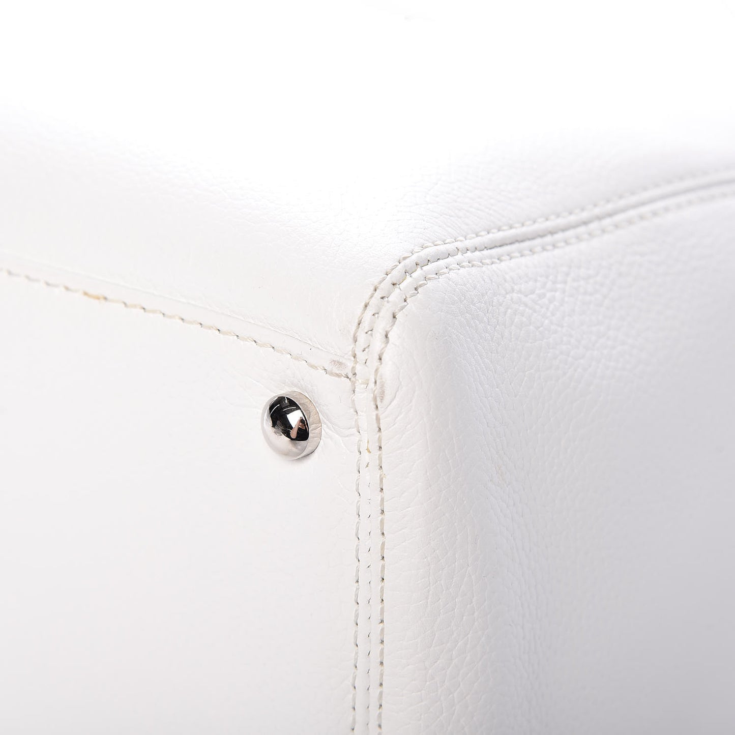 Calfskin Cerf Executive Shopper Tote White