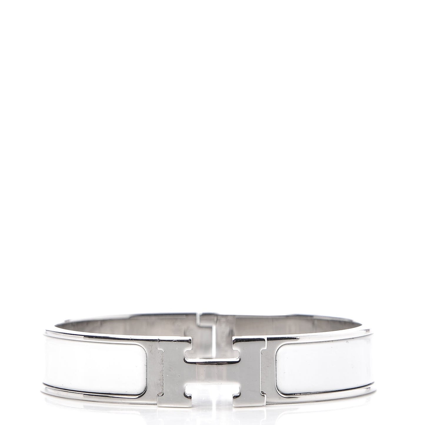 Enamel Narrow Clic Clac H Bracelet PM White