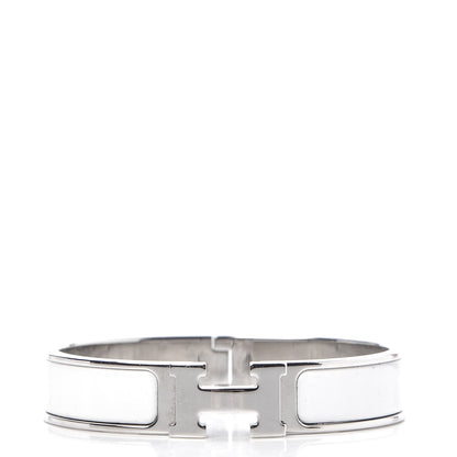 Hermes Enamel Narrow Clic Clac H Bracelet PM White 1 of 6