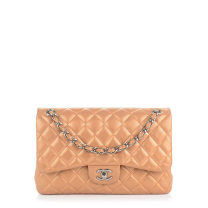 Chanel Metallic Caviar Quilted Jumbo Double Flap Copper 1 of 7