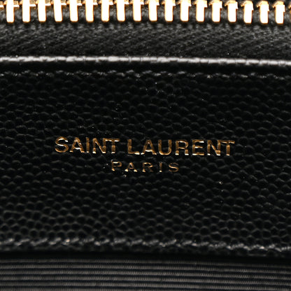 Saint Laurent Grain De Poudre Matelasse Chevron Monogram Shopping Bag Black 7 of 13