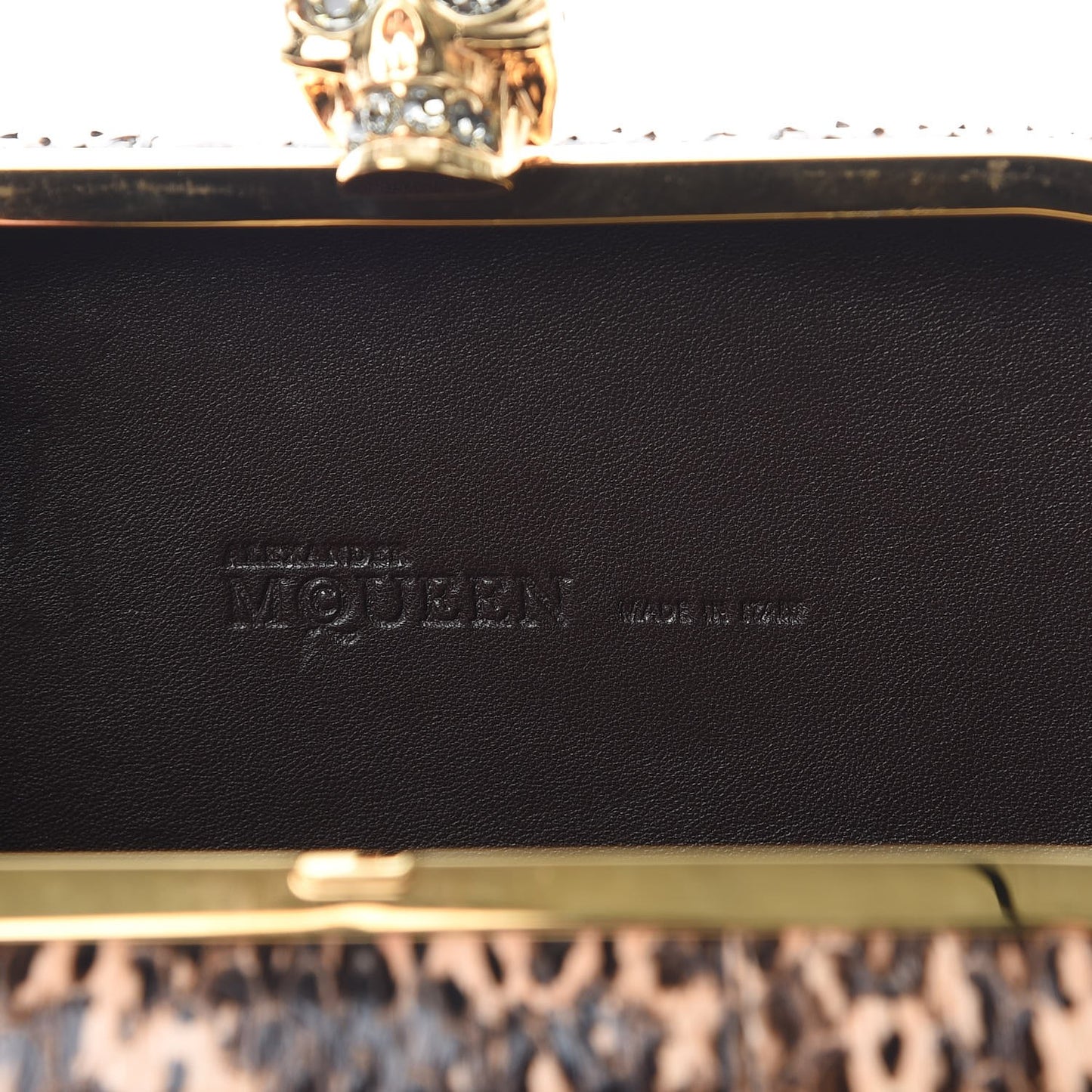 Python Skull Box Clutch Brown