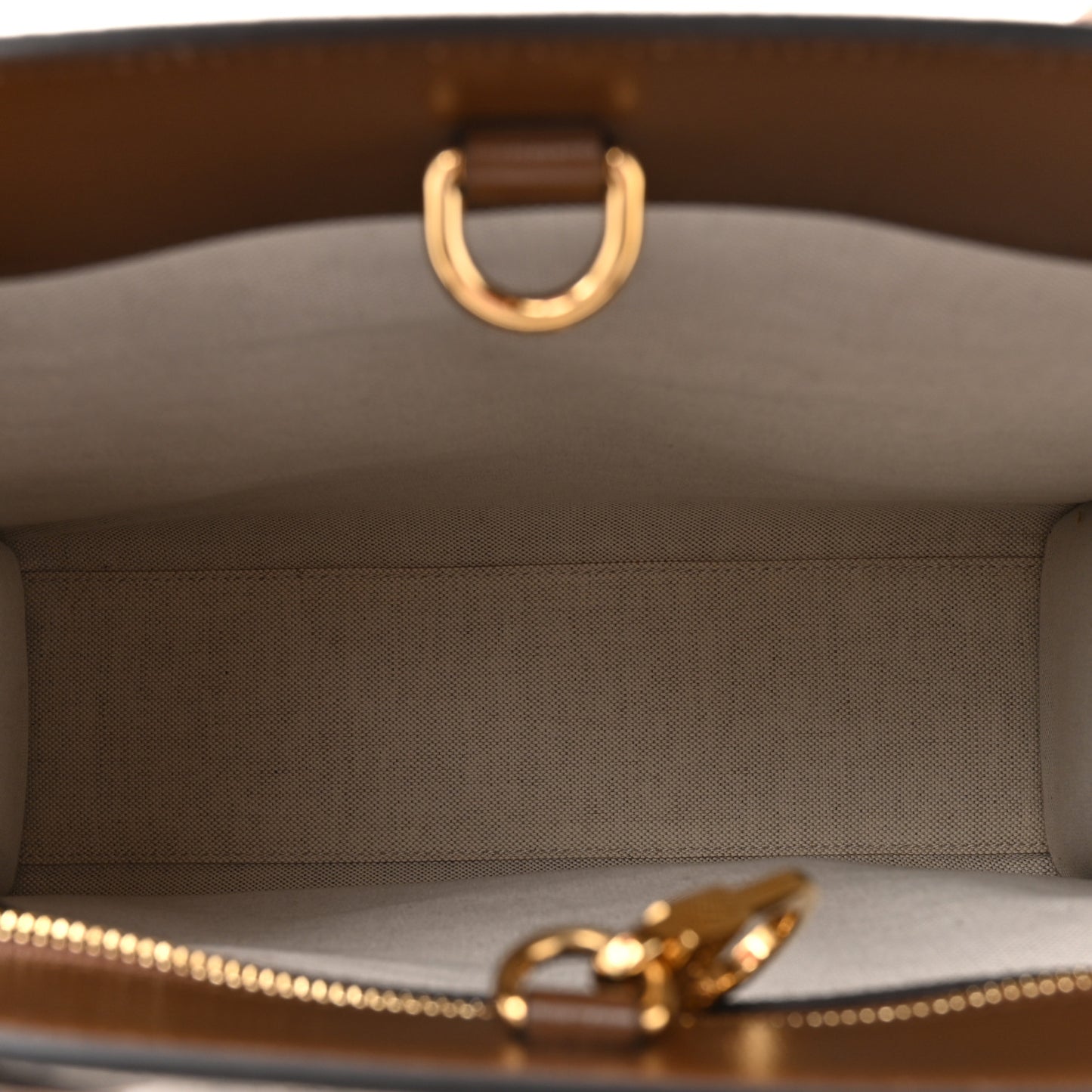 GG Supreme Monogram Textured Dollar Calfskin Web Small Retro Interlocking G Vertical Tote Bag Beige Ebony Brown Sugar