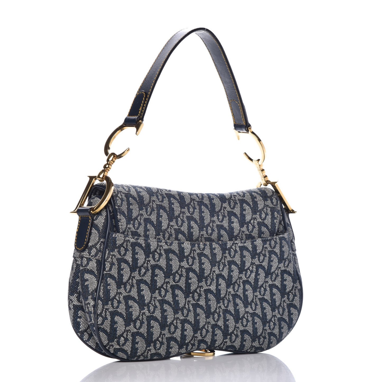 Monogram Double Saddle Bag Navy Blue