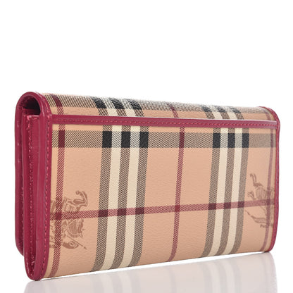 Burberry Haymarket Check Continental Wallet Bright Rhubarb Pink 3 of 10