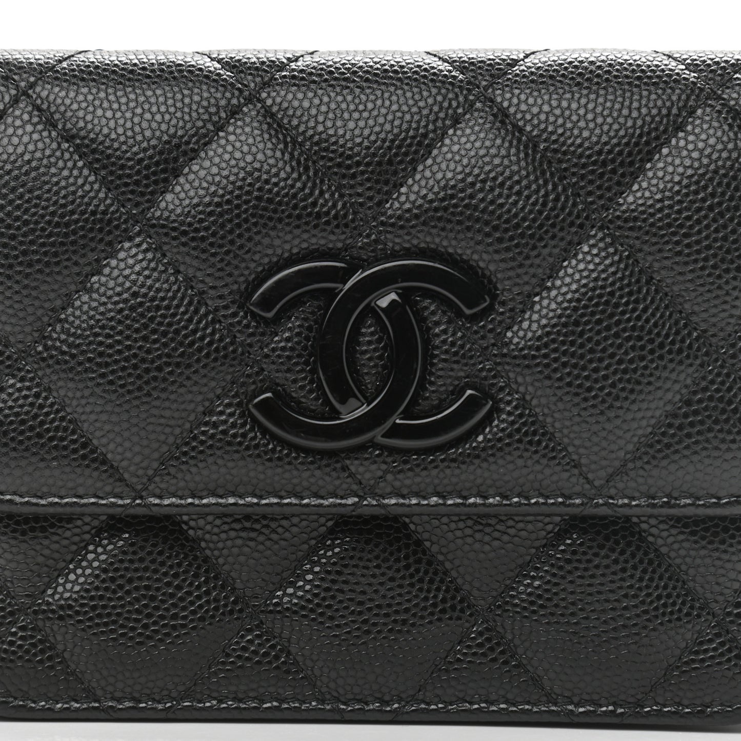 Caviar Quilted Incognito Belt Flap Card Holder Black