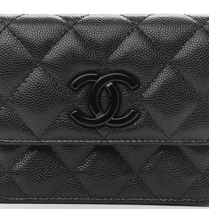 Chanel Caviar Quilted Incognito Belt Flap Card Holder Black 9 of 12