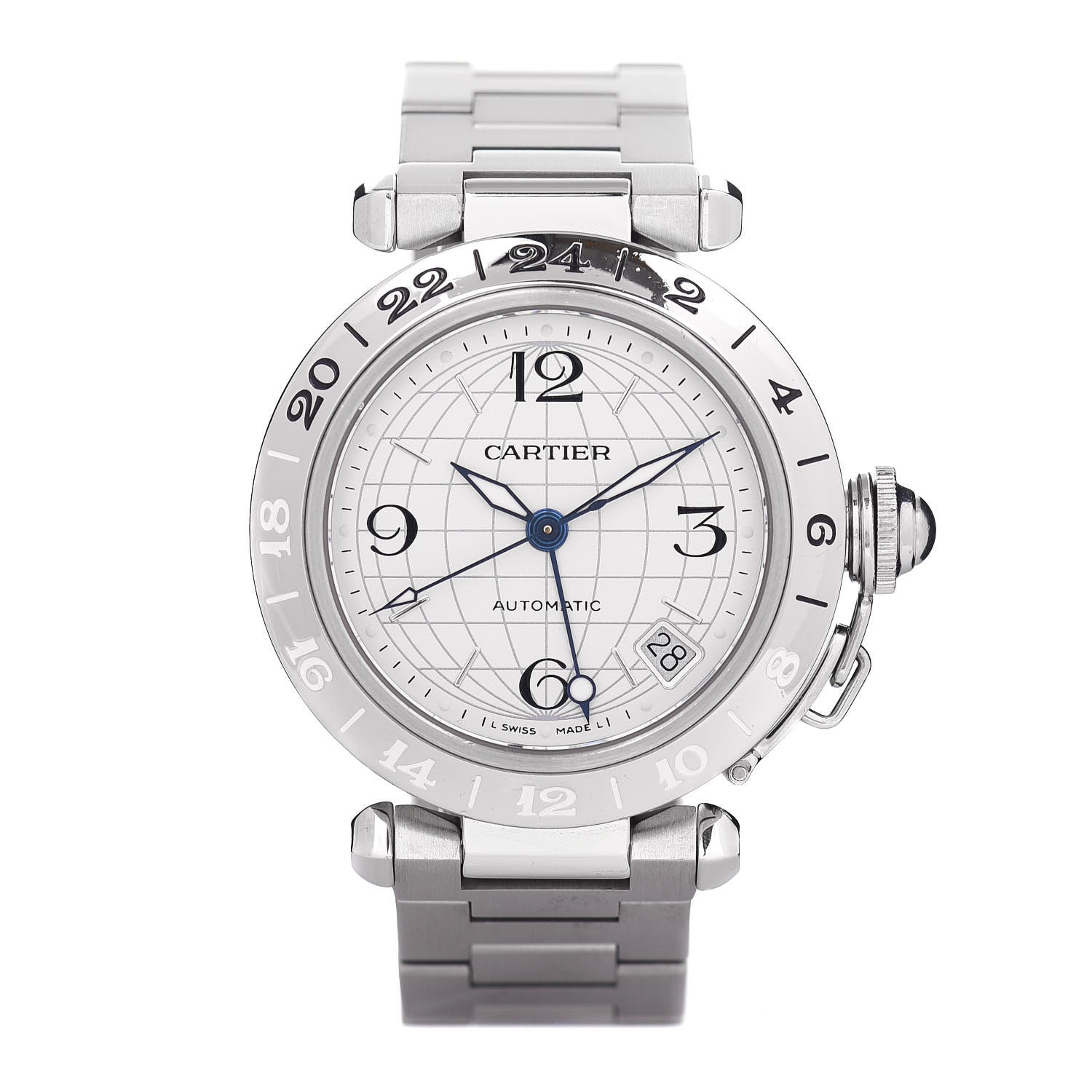 Cartier Stainless Steel 35mm Pasha GMT Automatic Watch 1 of 4