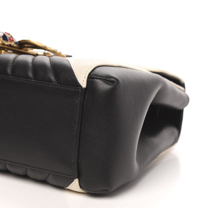Gucci Calfskin Bamboo Trapuntata Queen Margaret Top Handle Bag Mystic White Black 9 of 10
