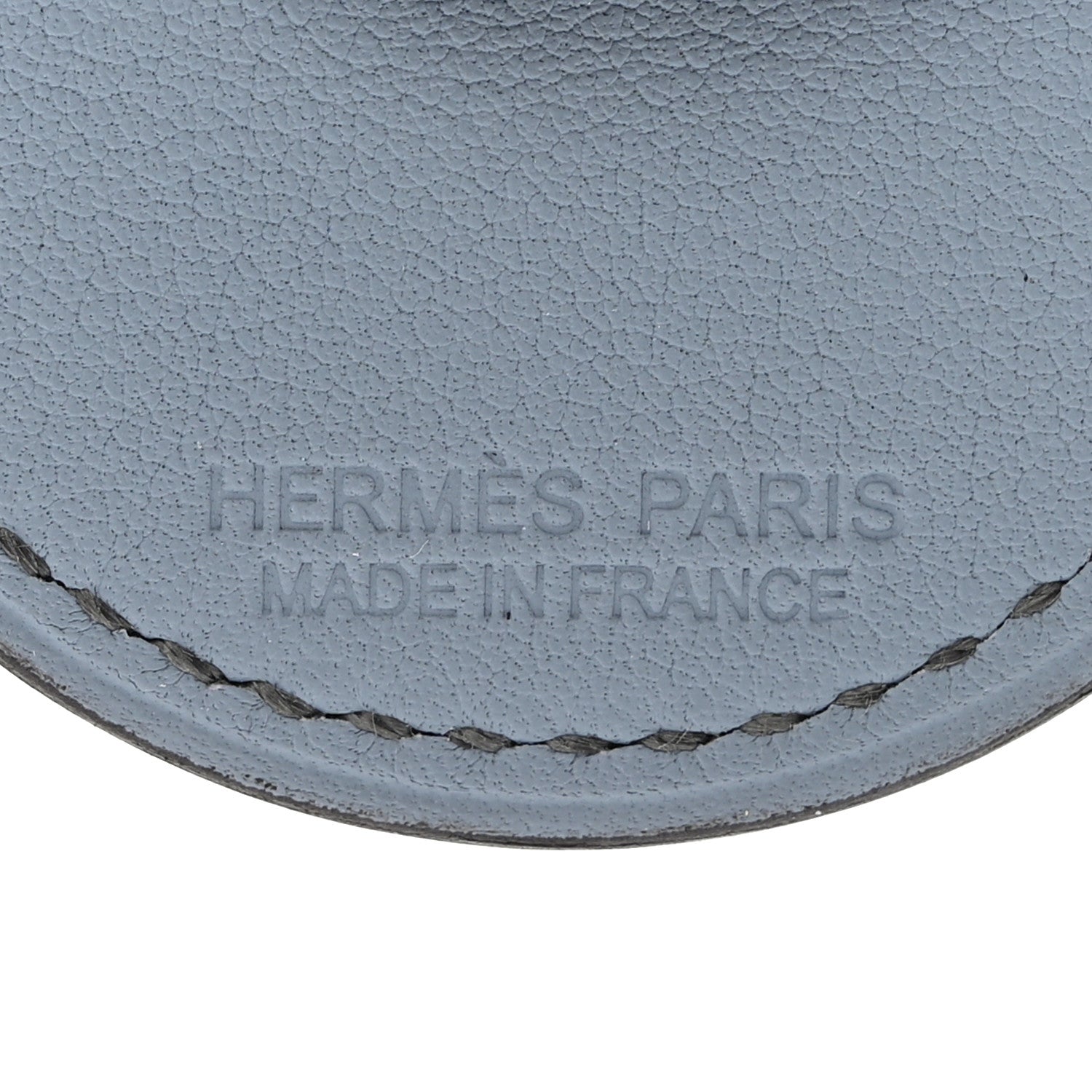Hermes Swift AirTag Bag Charm Bleu Lin Gris Meyer Gold 3 of 4