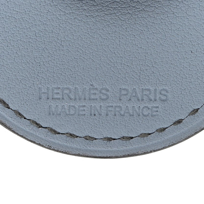 Hermes Swift AirTag Bag Charm Bleu Lin Gris Meyer Gold 3 of 4