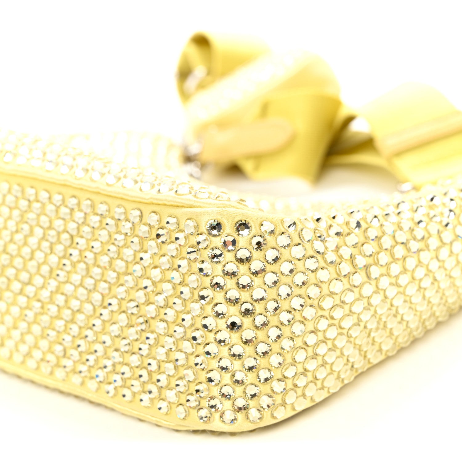 Prada Satin Crystal Re-Edition 2005 Shoulder Bag Ananas 9 of 9