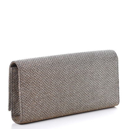 Saint Laurent Metallic Canvas Woven Classic Monogram Kate Tassel Clutch Silver Gold 3 of 7