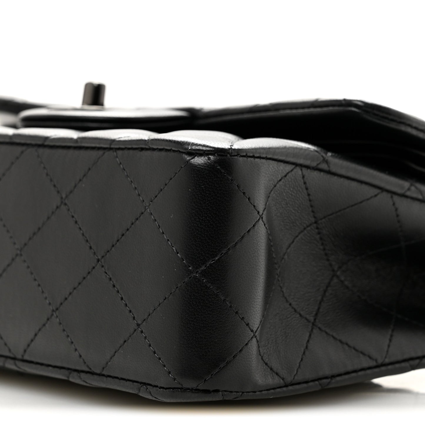 Lambskin Quilted Small Double Flap So Black