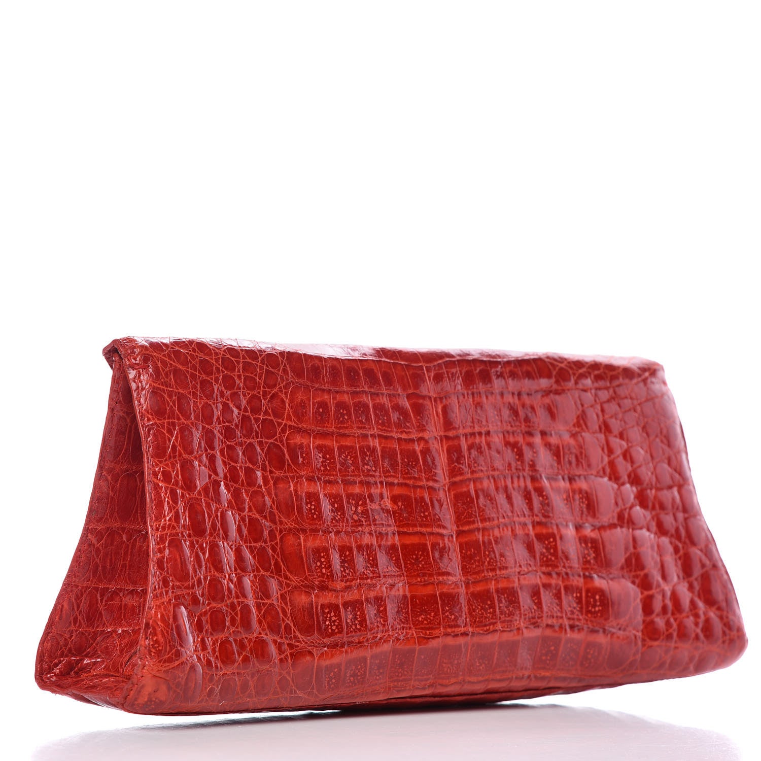 Nancy Gonzalez Crocodile Foldover Clutch Red 3 of 12