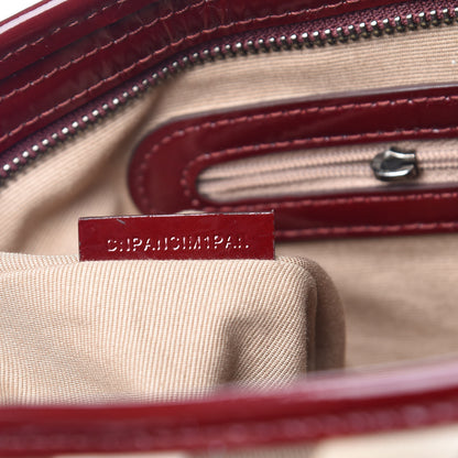 Burberry Patent Nova Check Shopper Tote Red 8 of 27