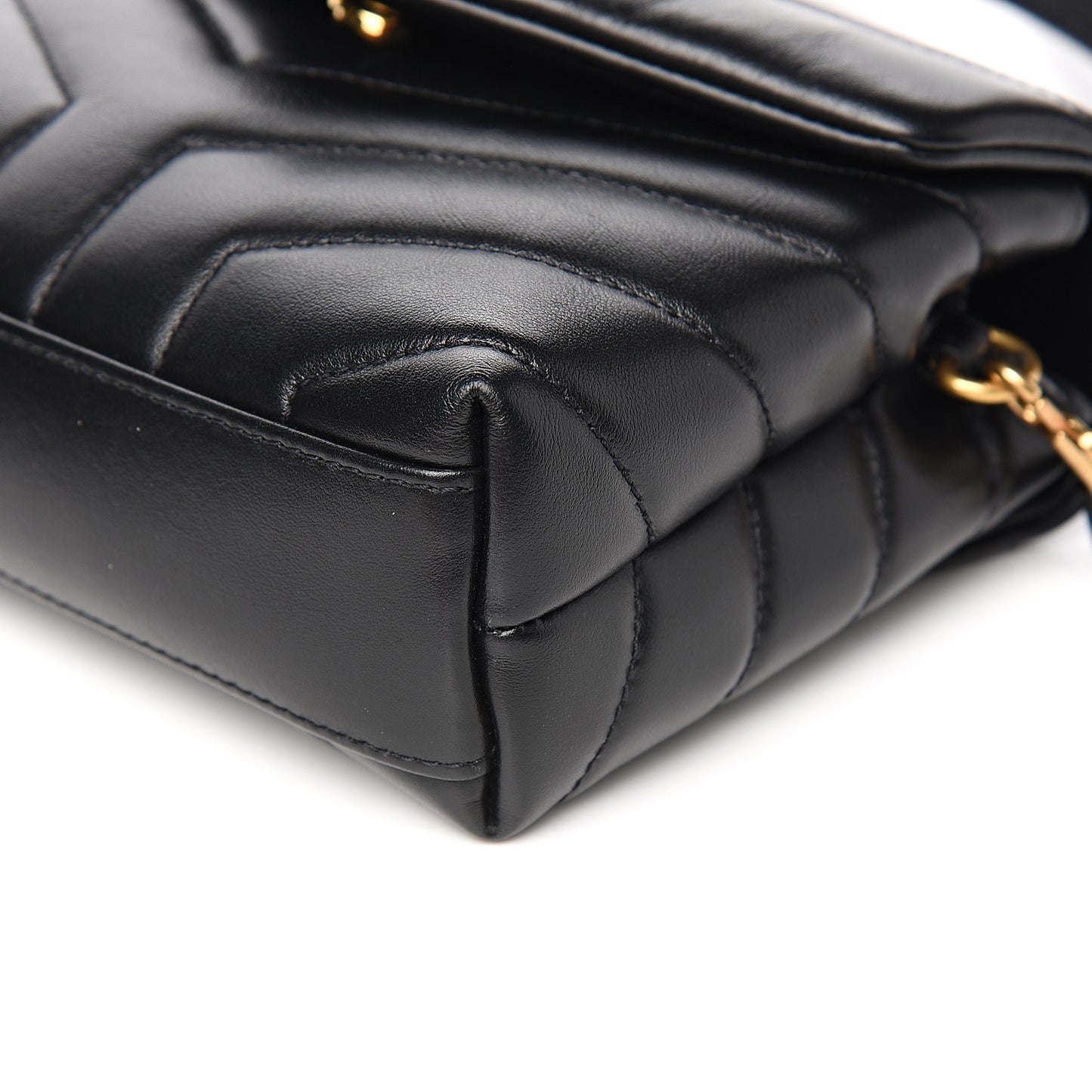 Calfskin Y Quilted Monogram Toy Loulou Crossbody Bag Black