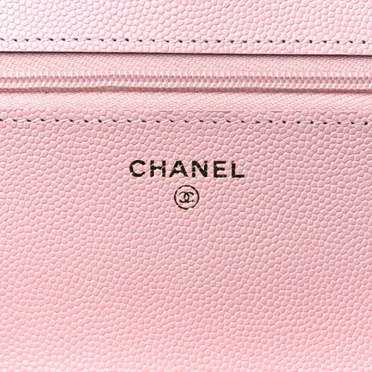Chanel Caviar Quilted Wallet on Chain WOC Light Pink 6 of 11
