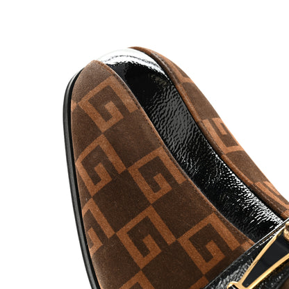Gucci Vernice Naplack Suede Mens Square G Loafers 9 Black Sigaro 10 of 13
